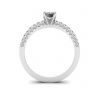 V Style Emerald Cut Diamond Ring, Image 2