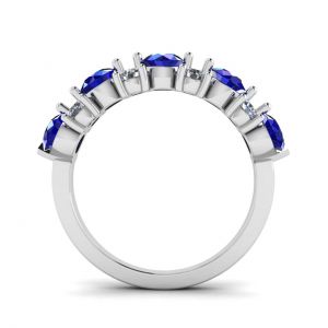 Contemporary garland ring with sapphires and diamonds - Photo 3