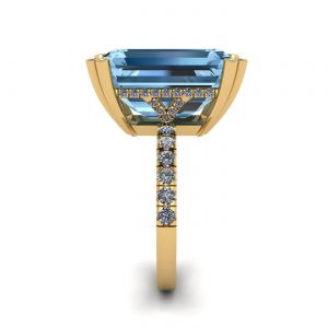 9 carat Swiss blue topaz and diamonds ring - Photo 2