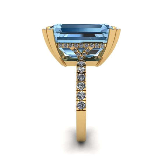 9 carat Swiss blue topaz and diamonds ring,  Enlarge image 3