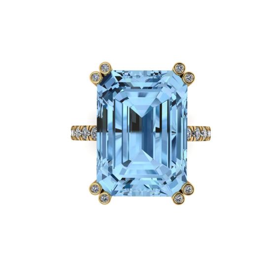 9 carat Swiss blue topaz and diamonds ring, Enlarge image 1