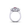 Ring with oval ruby and diamonds flower style, Image 3
