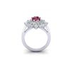 Ring with oval ruby and diamonds flower, Image 2