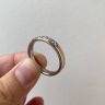 Men Flat Wedding Ring with 4 Diamonds, Image 7