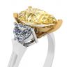 1 carat Yellow Pear Diamond with 2 Hearts Ring, Image 2
