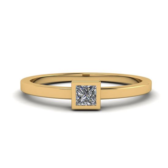 Princess Diamond Small Ring La Promesse Yellow Gold