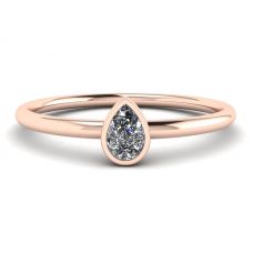 Pear Diamond Small Ring La Promesse Rose Gold