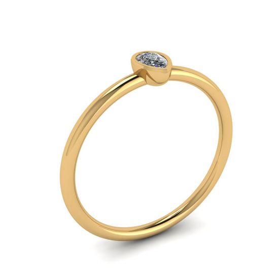 Pear Diamond Small Ring La Promesse Yellow Gold,  Enlarge image 4