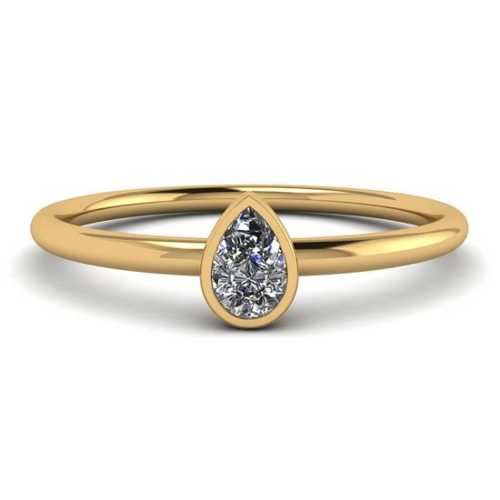 Pear Diamond Small Ring La Promesse Yellow Gold, Image 1