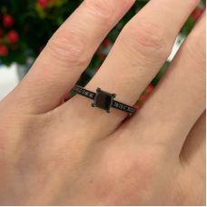 1 carat Black Diamond Solitaire Ring