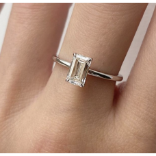 Ring with Emerald Cut Diamond