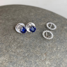 Sapphire Stud Earrings with Detachable Diamond Halo, Image 4