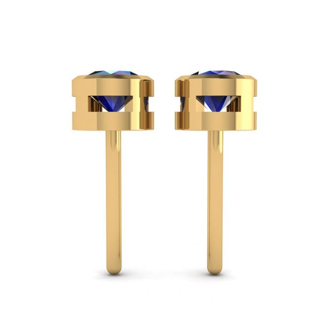 Sapphire Stud Earrings in Yellow Gold - Photo 1