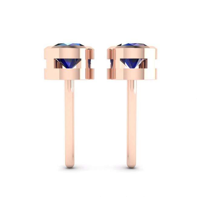 Sapphire Stud Earrings in Rose Gold - Photo 1