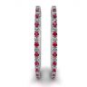 White Gold Hoop Earrings with Rubies and Diamonds , Image 3