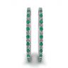 Diamond and Emerald Hoop Earrings White Gold, Image 3
