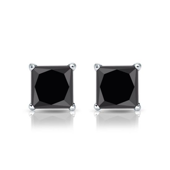 Square Black Diamond Earrings