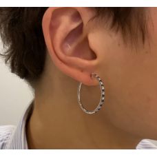 Hoop Sapphire and Diamond Earrings