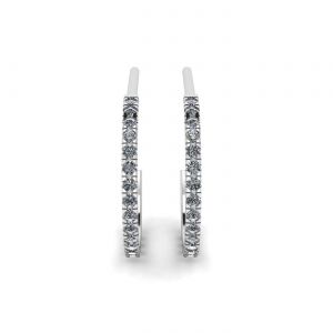 Hoop Earrings with Black Diamonds in White Gold - Photo 1