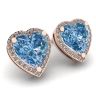 Heart Shape Blue Topaz Stud Earrings Rose Gold, Image 2