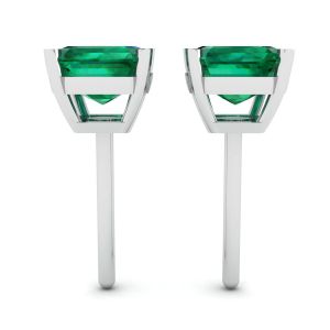 Simple 1.40 carat Emerald Earrings White Gold - Photo 1