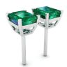 Simple 1.40 carat Emerald Earrings White Gold, Image 3