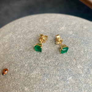 1.60 ct Square Emerald Stud Earrings
