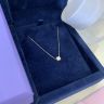 Princess Diamond Solitaire Necklace on Thin Chain, Image 2