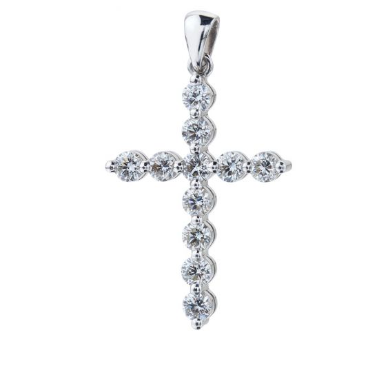 Diamond Cross Pendant on Chain, Enlarge image 1