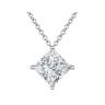 Rhombus Princess Cut Diamond Solitaire Necklace, Image 2