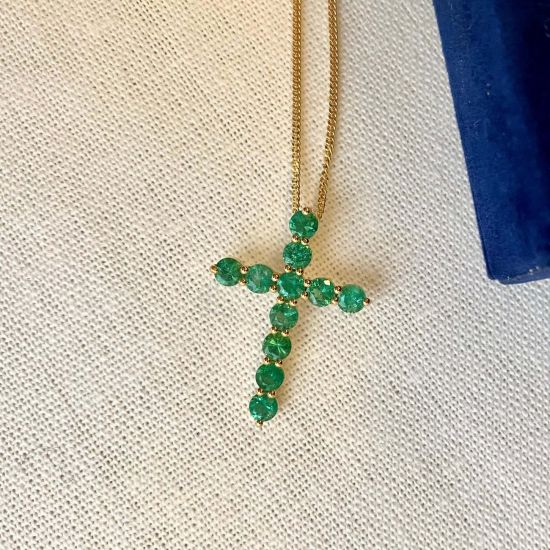 Emerald Cross Pendant,  Enlarge image 4