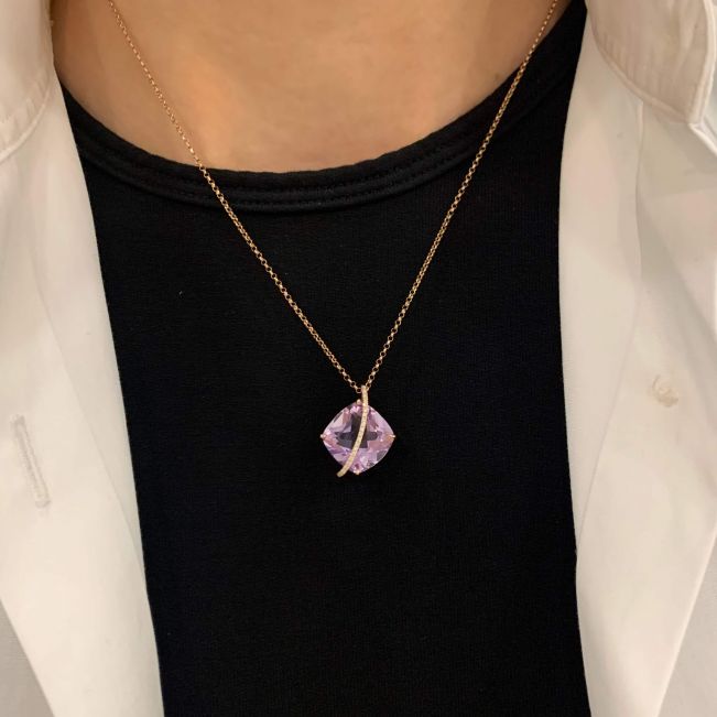 Amethyst and Diamonds Pendant - Photo 5