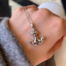 Anchor Sapphire Pendant in 18K White Gold, Image 4