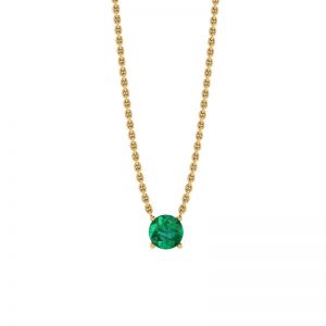 1/2 carat Round Emerald on Yellow Gold Chain