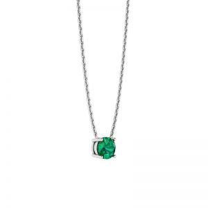 1/2 carat Round Emerald on White Gold Chain - Photo 1