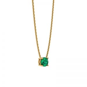 1/2 carat Round Emerald on Yellow Gold Chain - Photo 1