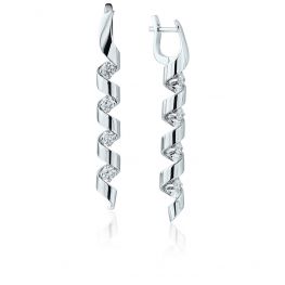 Long Earrings with Diamonds 0.88 ct - Ruban Collection