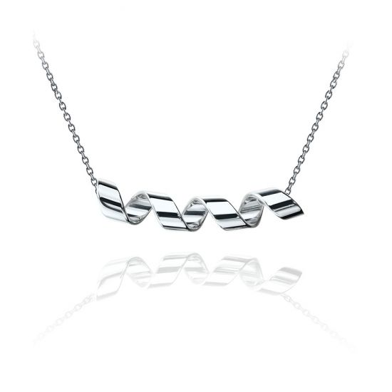 Smile Necklace in 18K White Gold - Ruban Collection, Enlarge image 1