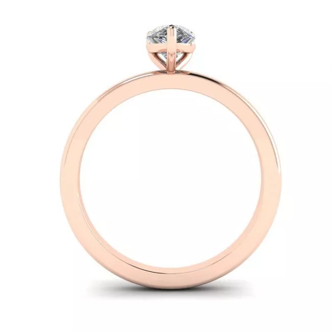 Classic Pear Diamond Solitaire Ring Rose Gold - Photo 1