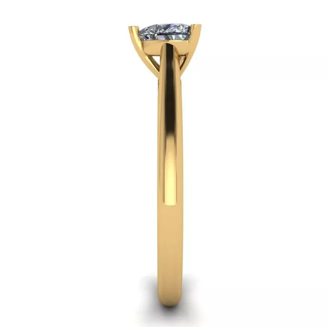 Classic Heart Diamond Solitaire Ring Yellow Gold - Photo 2
