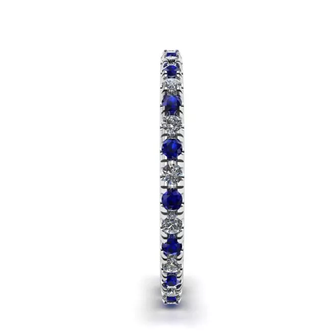 Riviera Pave Sapphire and Diamond Eternity Ring - Photo 2