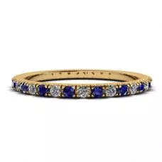 Riviera Pave Sapphire and Diamond Eternity Ring  Style Yellow Gold