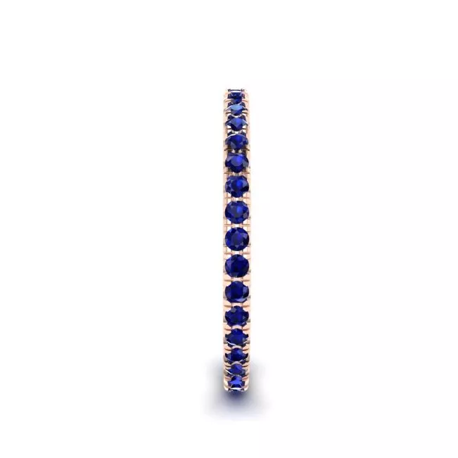 Riviera Pave Sapphire Eternity Ring Rose Gold - Photo 2