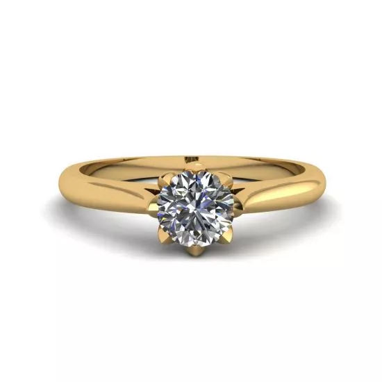 Lotus Diamond Engagement Ring Yellow Gold, Enlarge image 1