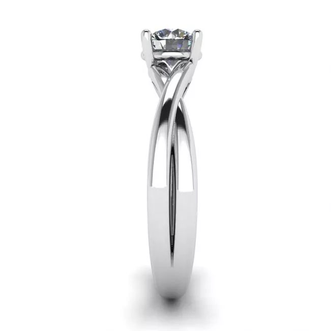 X Cross Ring with Round Diamond - Photo 2