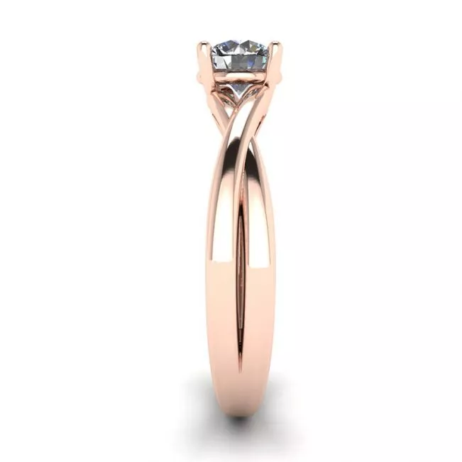 X Cross Ring with Round Diamond Rose Gold - Photo 2