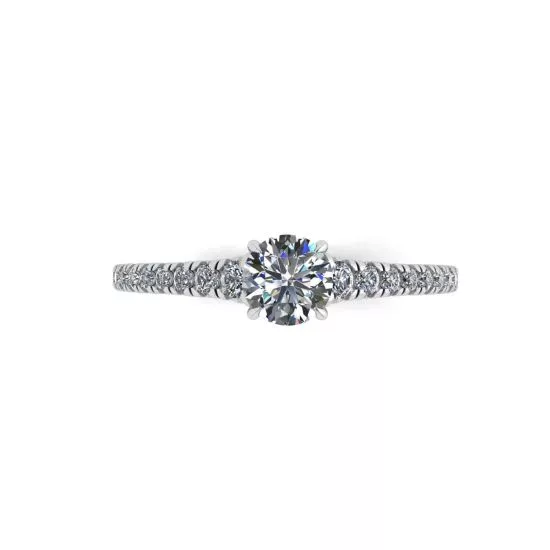 Diamond ring with side pave, Enlarge image 1