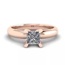 Rose Gold Ring with Princess Cut Diamond