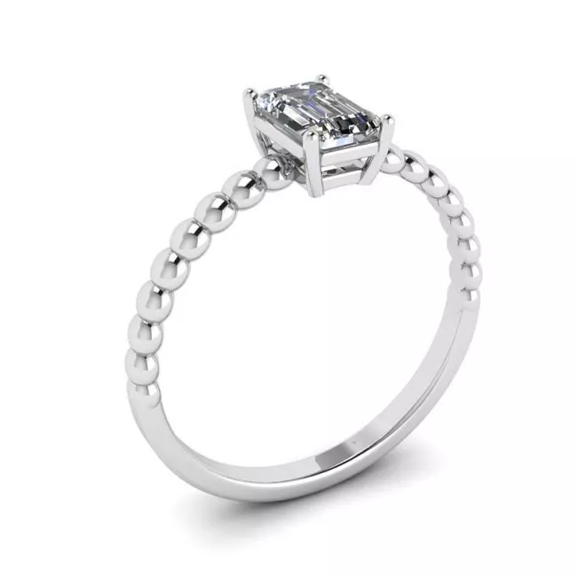 Bearded Ring with Emerald Cut Diamond - Photo 3