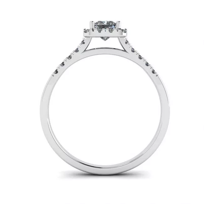 Halo Princess Cut Diamond Ring - Photo 3